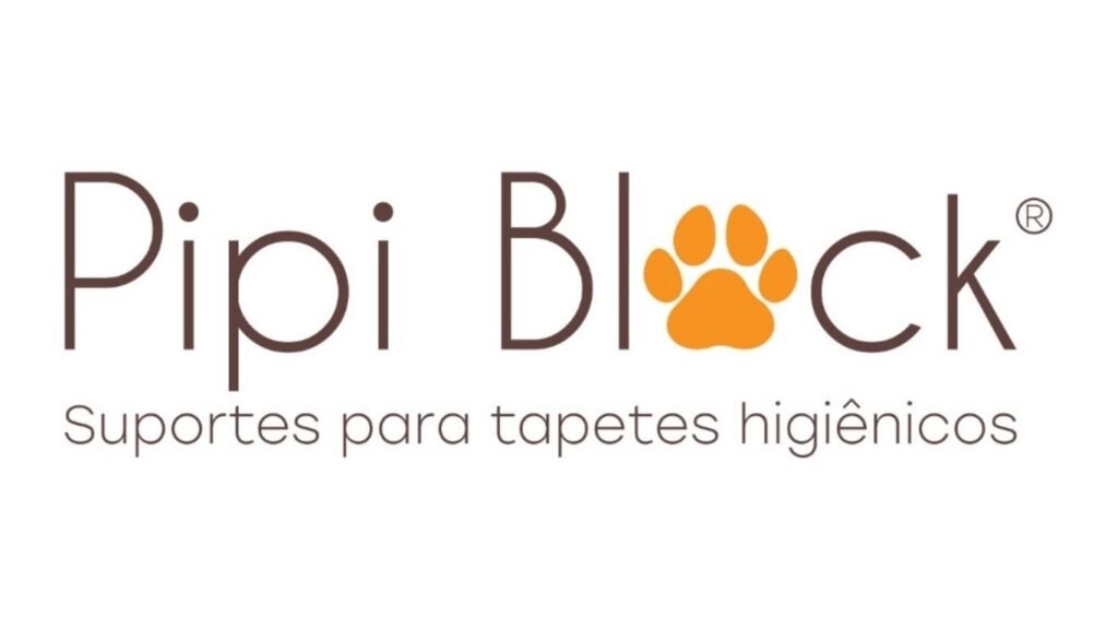 Logotipo Pipi Block®: Suporte inteligente para tapetes higiênicos.